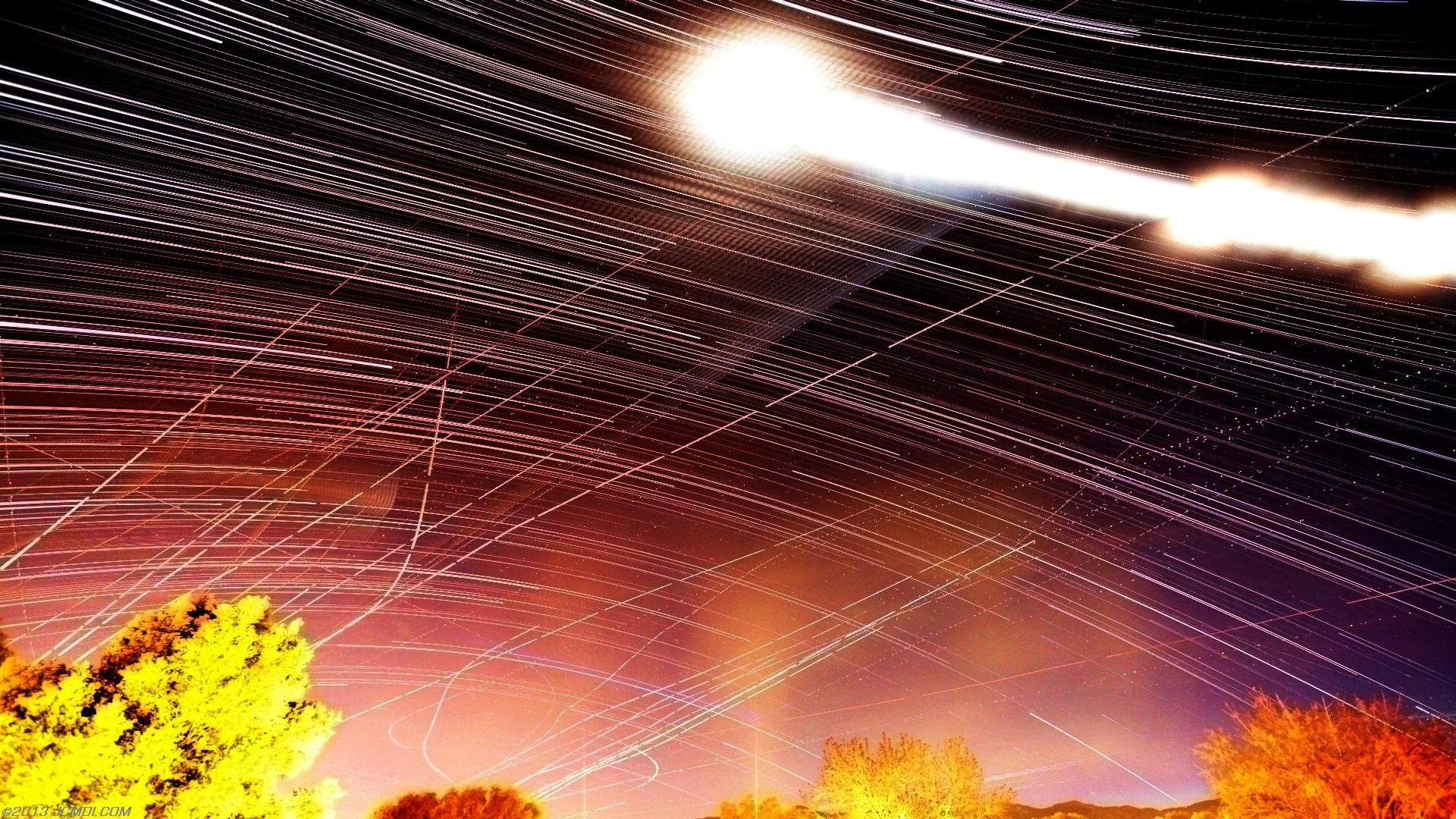 Stars and moon south Composite star trails